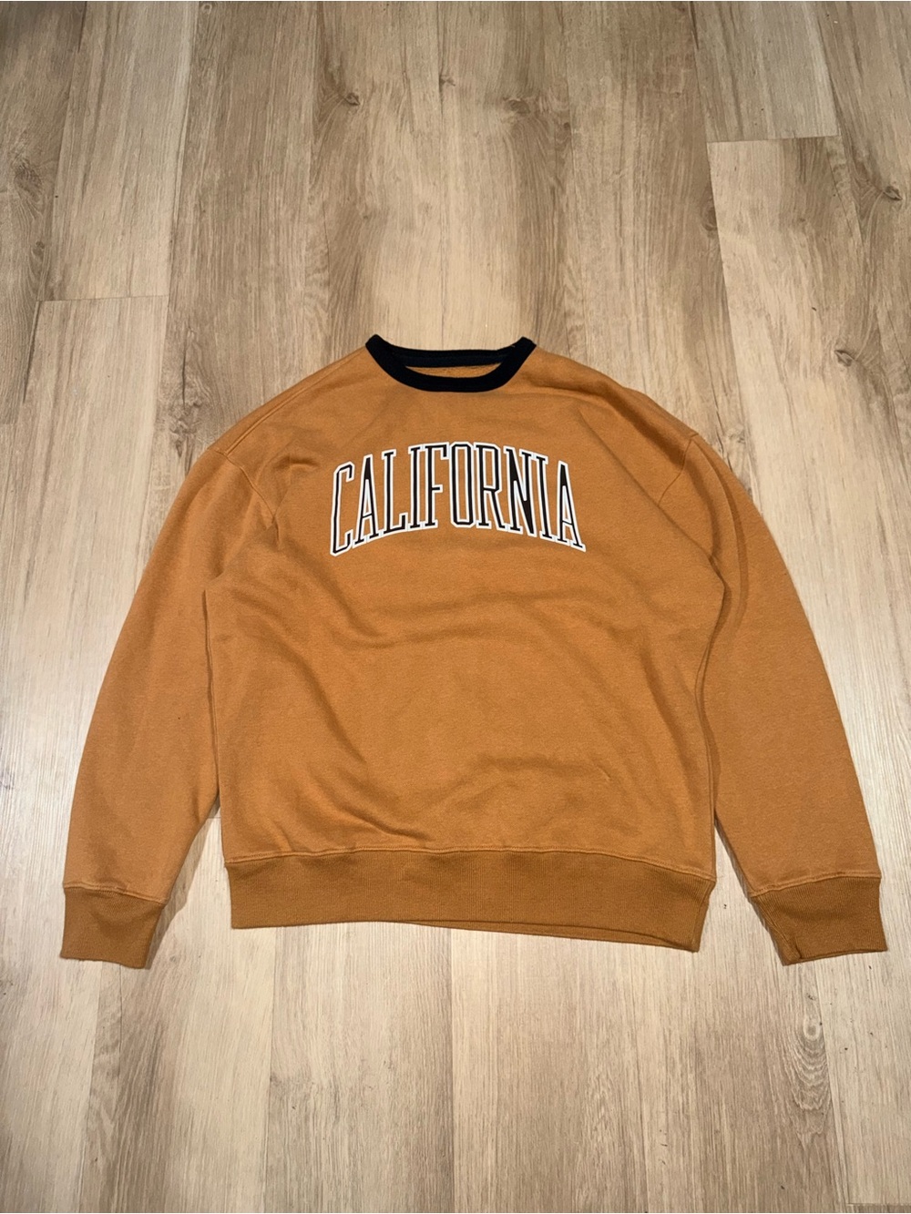 Hollister California Crewneck Sweater - Rust with Black Trim